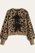 COMMENSE | Leopard Bow Tie Knit Top (S)