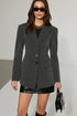 COMMENSE | Wide-Shoulder Cinched Waist Blazer (M)