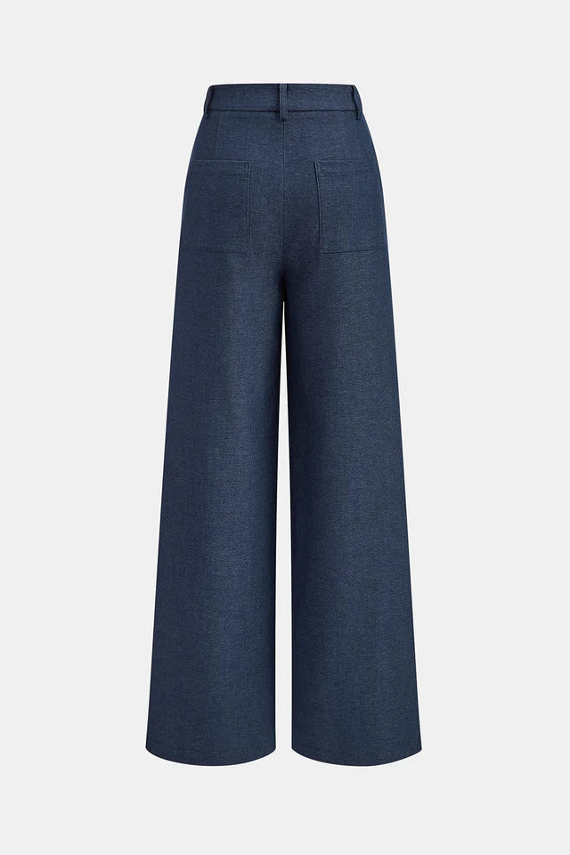 COMMENSE | Mid-Waisted Pleated Wide-Leg Pants (S)
