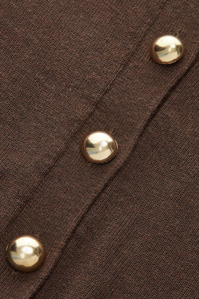 COMMENSE | Metal Button Knit Cardigan (L)