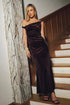 COMMENSE | Twisted Strap Velvet Maxi Dress (XS)