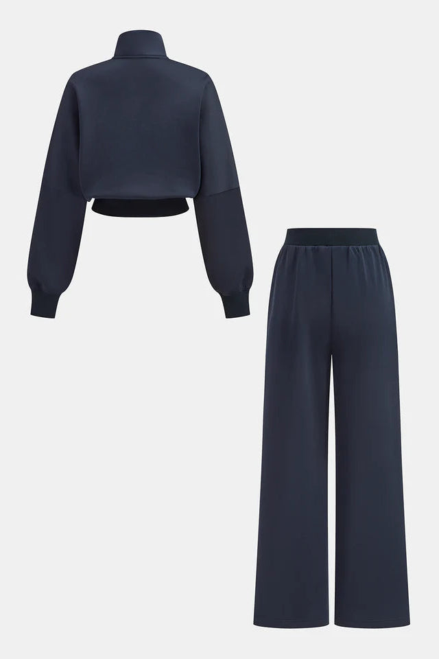 COMMENSE | Quadruple Stripe Sweatshirt and Pants Set (M)