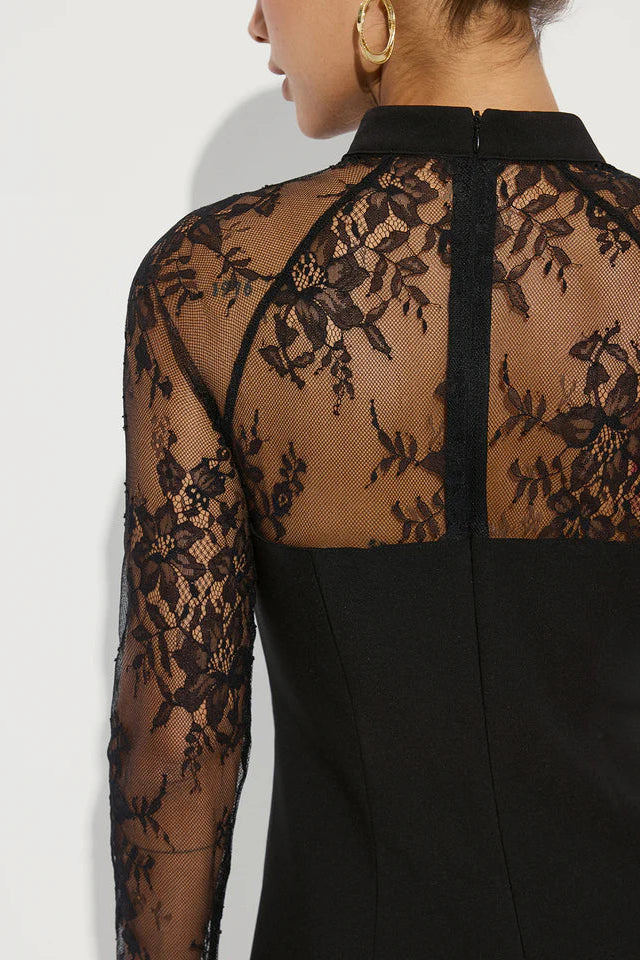 COMMENSE | Lace Sleeve A-Line Mini Dress (L)