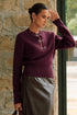 COMMENSE-Horsebit Detail Long Sleeve Sweater