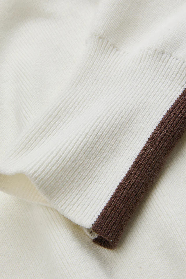 COMMENSE | Wool-Blend Contrast-Stripe Crew Neck Sweater (S)