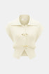 COMMENSE | Metal Clasp Contrast Trim Collared Knit Vest (XS)
