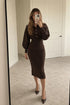 COMMENSE - Cinched Waist Knit Shirt Dress (XL)
