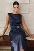 COMMENSE | Belted Sleeveless Midi Dress (M)