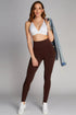 BAMBOO- 3/4 High Waisted Legging Brown (O/S)