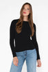 BAMBOO- Crew Neck Top Black (O/S)