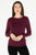 BAMBOO- Crew Neck Top Bordeaux (O/S)