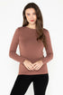 BAMBOO- Crew Neck Top Chestnut (O/S)
