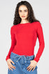 BAMBOO- Crew Neck Top Chili (O/S)