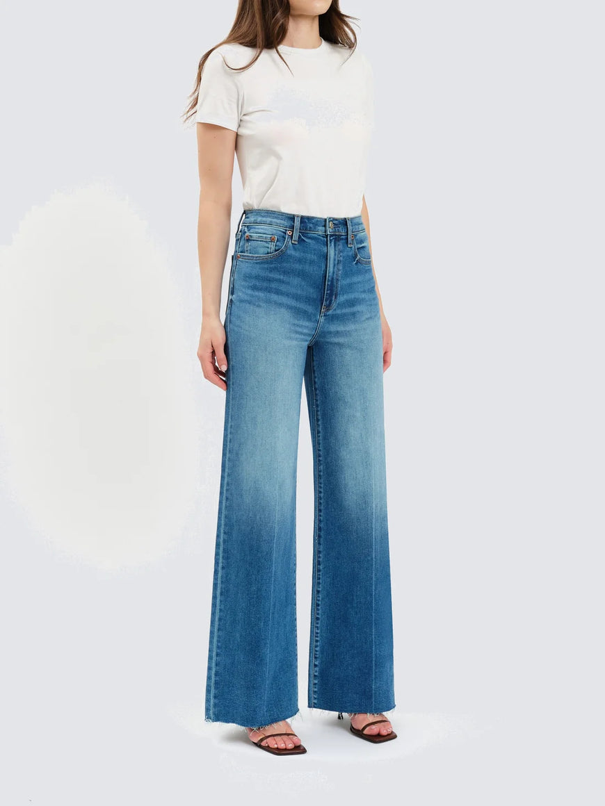 Far Out High Rise Wide Leg Jean in New Indigo