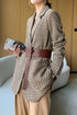 COMMENSE | Houndstooth Split Blazer With Belt (S)