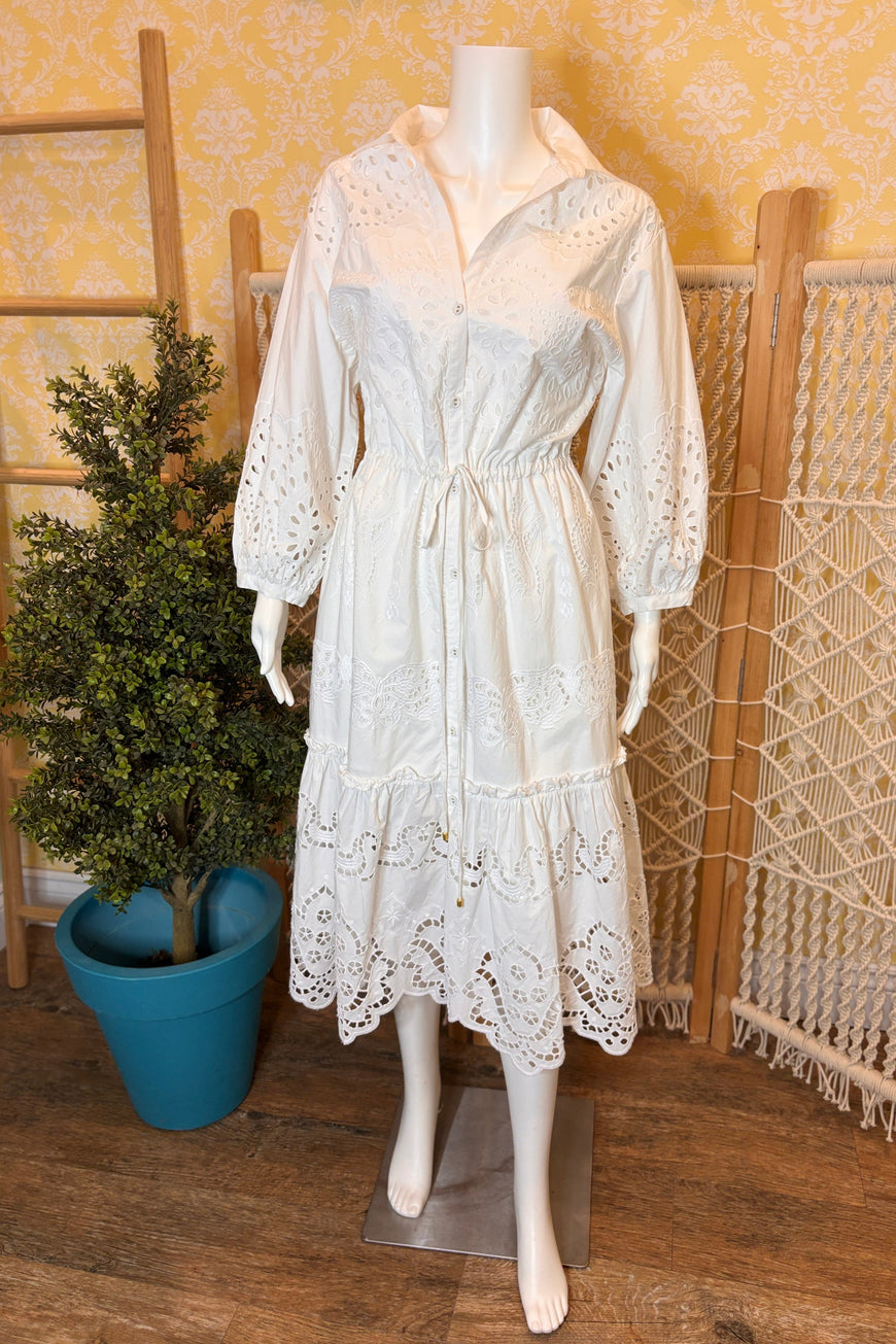 CARA CARA- Designer Hutton Eyelet dress (L)