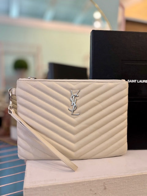 YVES SAINT LAURENT Chevron New Jolie Wristlet