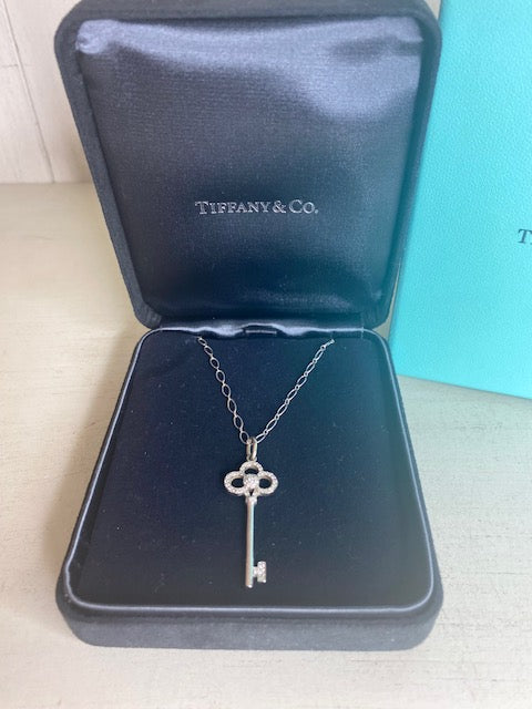 Tiffany Keys Crown Key in White Gold with Diamonds, 1.5