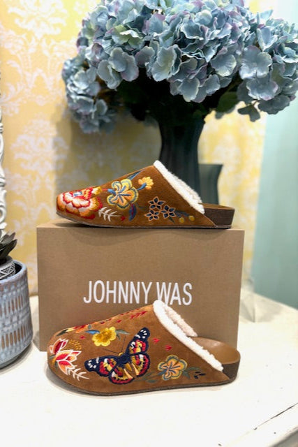 JOHNNY WAS-NWT Embroidered Suede Slides (9)