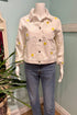 DESIGUAL-Daisy Embroidered Denim Jacket (L)