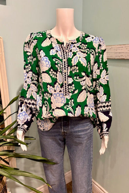 TALBOTS- 1/2 Button Floral Blouse (L)