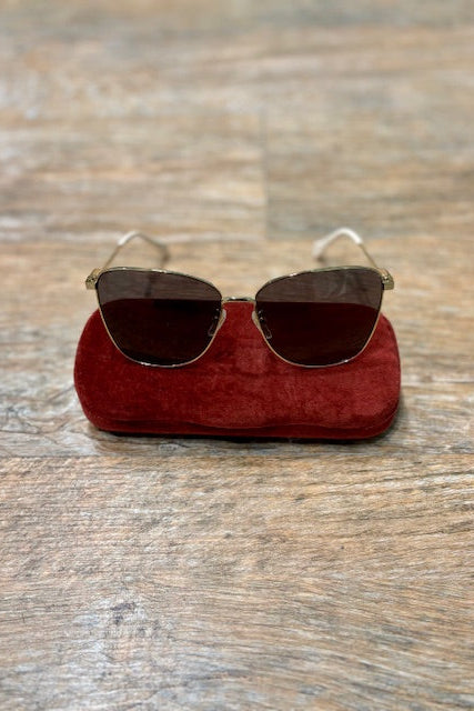 GUCCI-Gold Frame Sunglasses