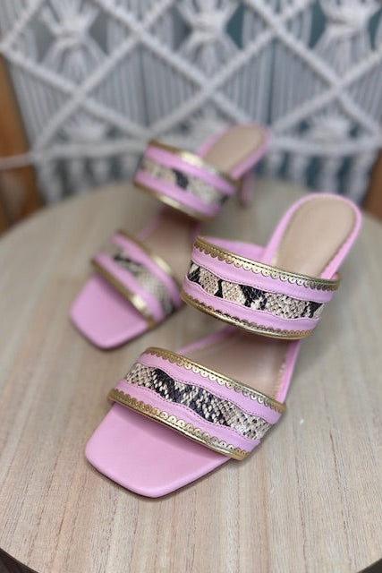 5a7- NEW Snakeskin Leather Heels (7.5)