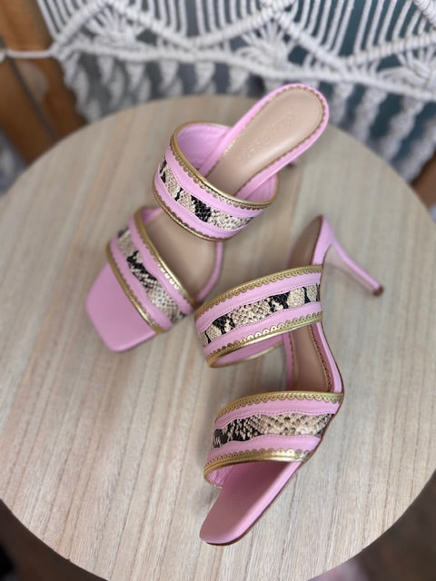 5a7- NEW Snakeskin Leather Heels (7.5)