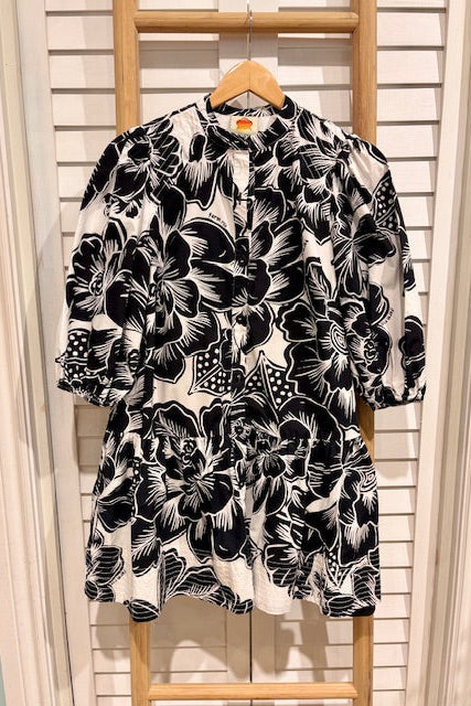 FARM RIO- Floral 3/4 Slv Mini Dress (XS)