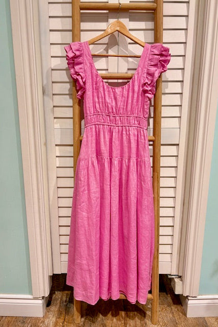LINEN- Lined Maxi Dress (S)