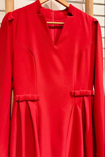 COMMENSE- L/S Dress/ Bows (L)