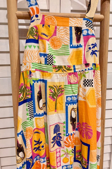 SPIGHEDI LINO- Printed Linen Dress (XL)