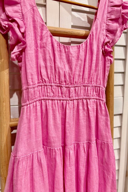 LINEN- Lined Maxi Dress (S)