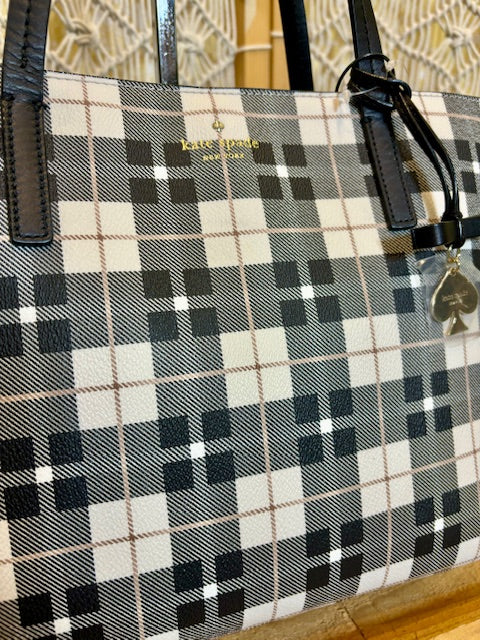 KATE SPADE Check Tote NWT