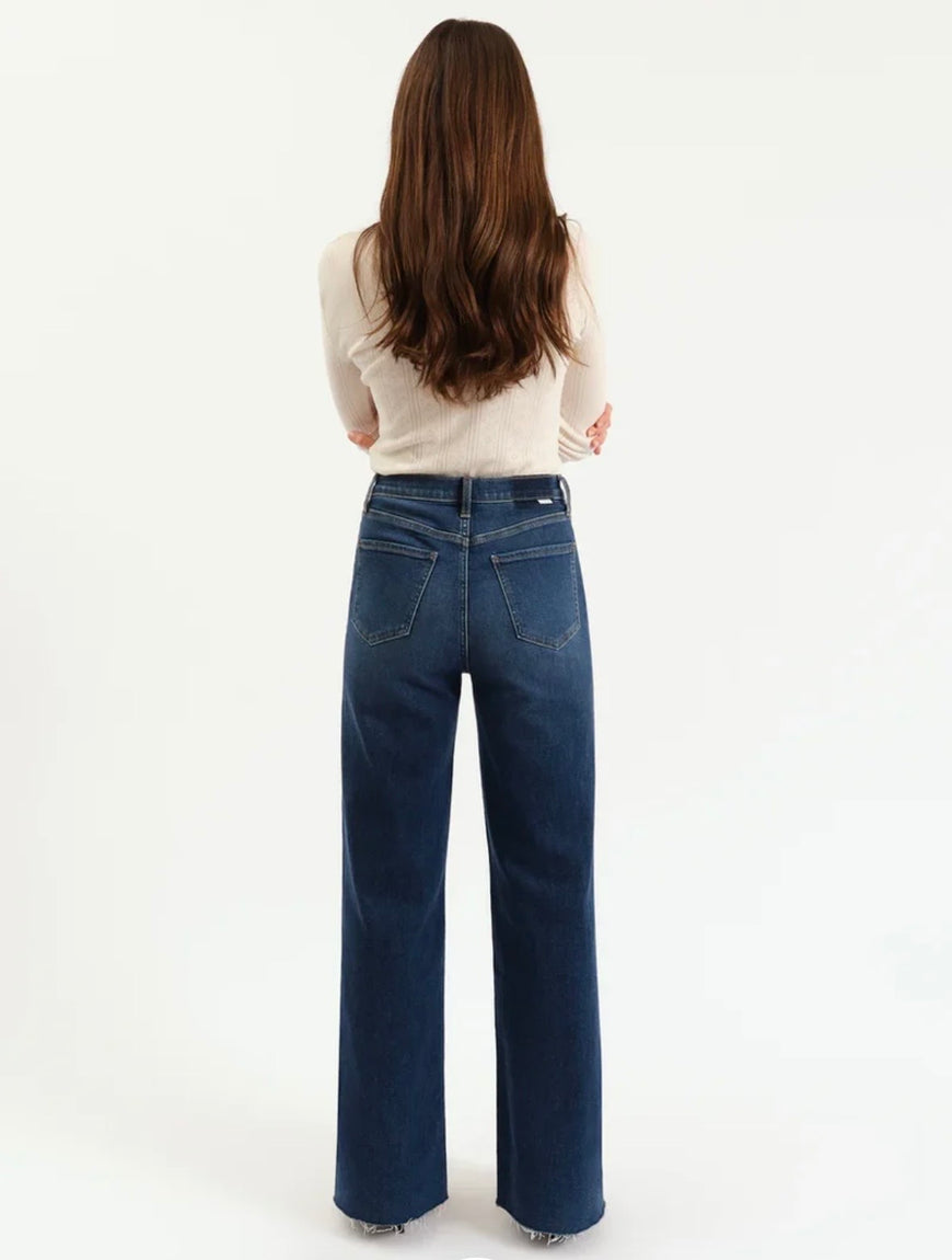 DAZE Far Out High Rise Wide Leg in Waterfall