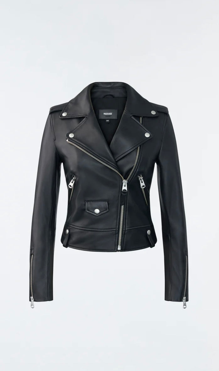 MACKAGE-BAYA Biker Leather Jacket (size L- fits 8/10)