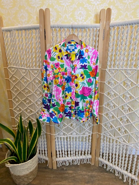 J.Crew- NWT Floral Silk Blouse (size 8)