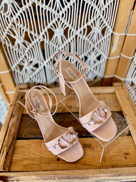 VALENTINO Nude Block Heels (38.5)