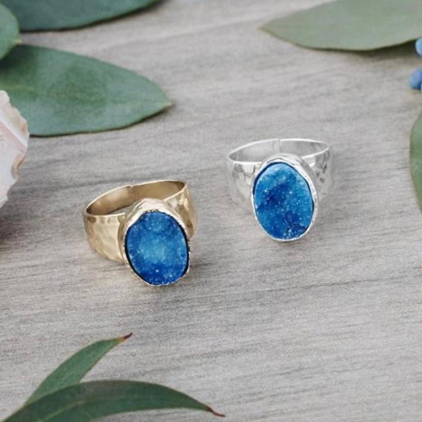 Celeste Ring Gold/Blue