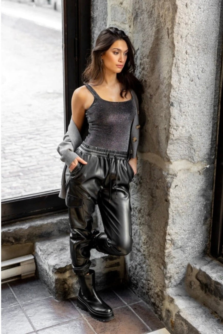 RD Style - Vegan Leather Cargo Joggers