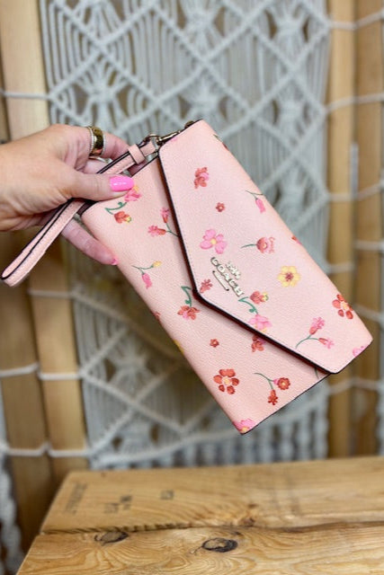 Coach Flowers Wristlet Wallet - NWT!