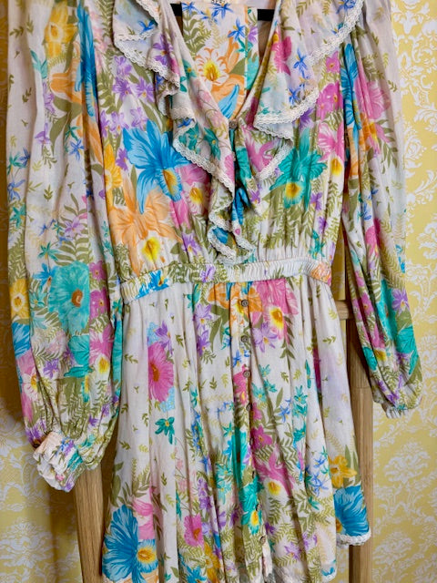 SPELL Floral Mini Dress w/Belt (XS)