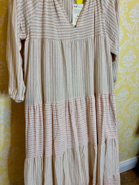 MANGO Oat Stripe Maxi Dress (6) NWT