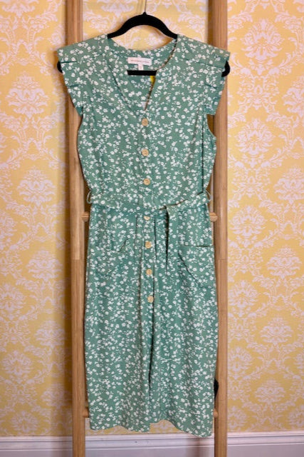 MONTEAU Floral Dress w/Belt (M)