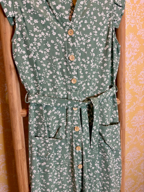 MONTEAU Floral Dress w/Belt (M)