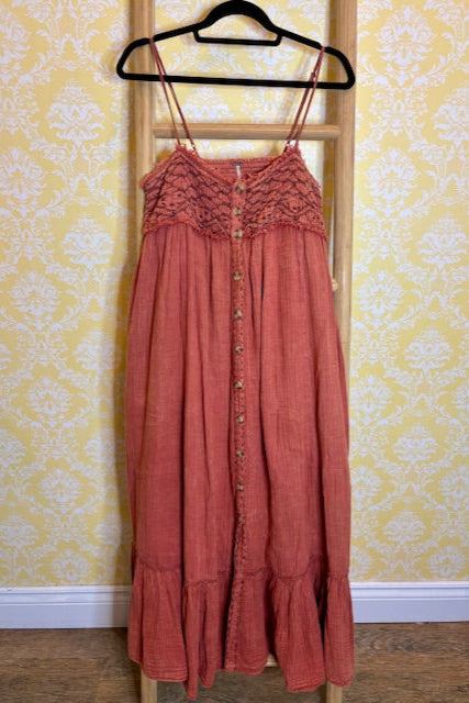 FREE PEOPLE Rust Maxi Dress (M)
