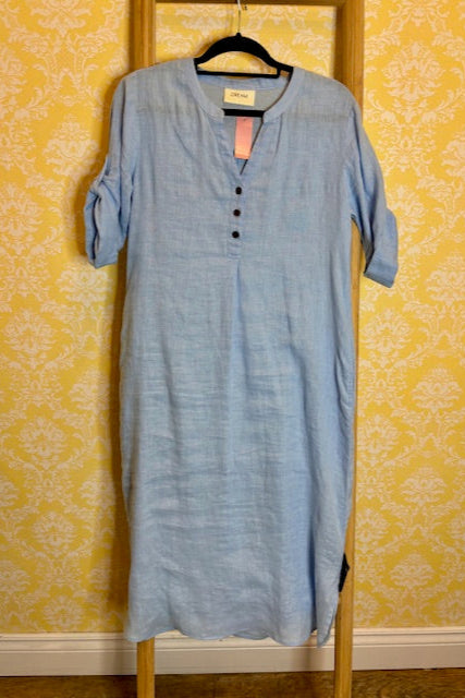 CREAM Blue Linen Maxi Dress (M)