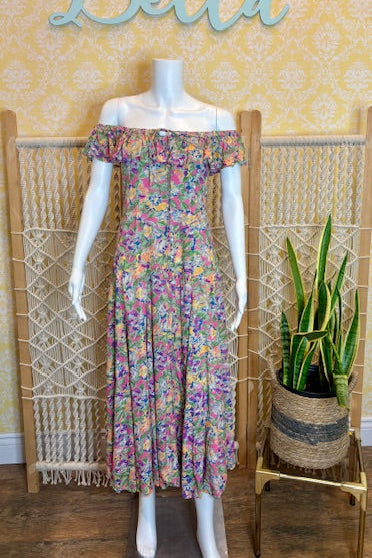 SPELL- Floral Maxi Dress (M- fits small)