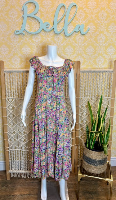 SPELL- Floral Maxi Dress (M- fits small)