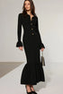 COMMENSE | Mermaid Hem Collared Knit Maxi Dress (XS)